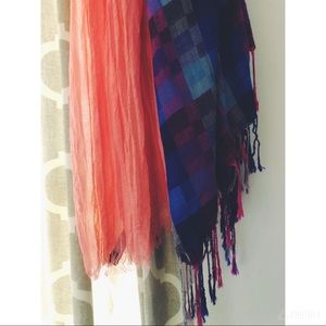 🎁 Express | Coral Blanket Scarf & Plaid Scarf